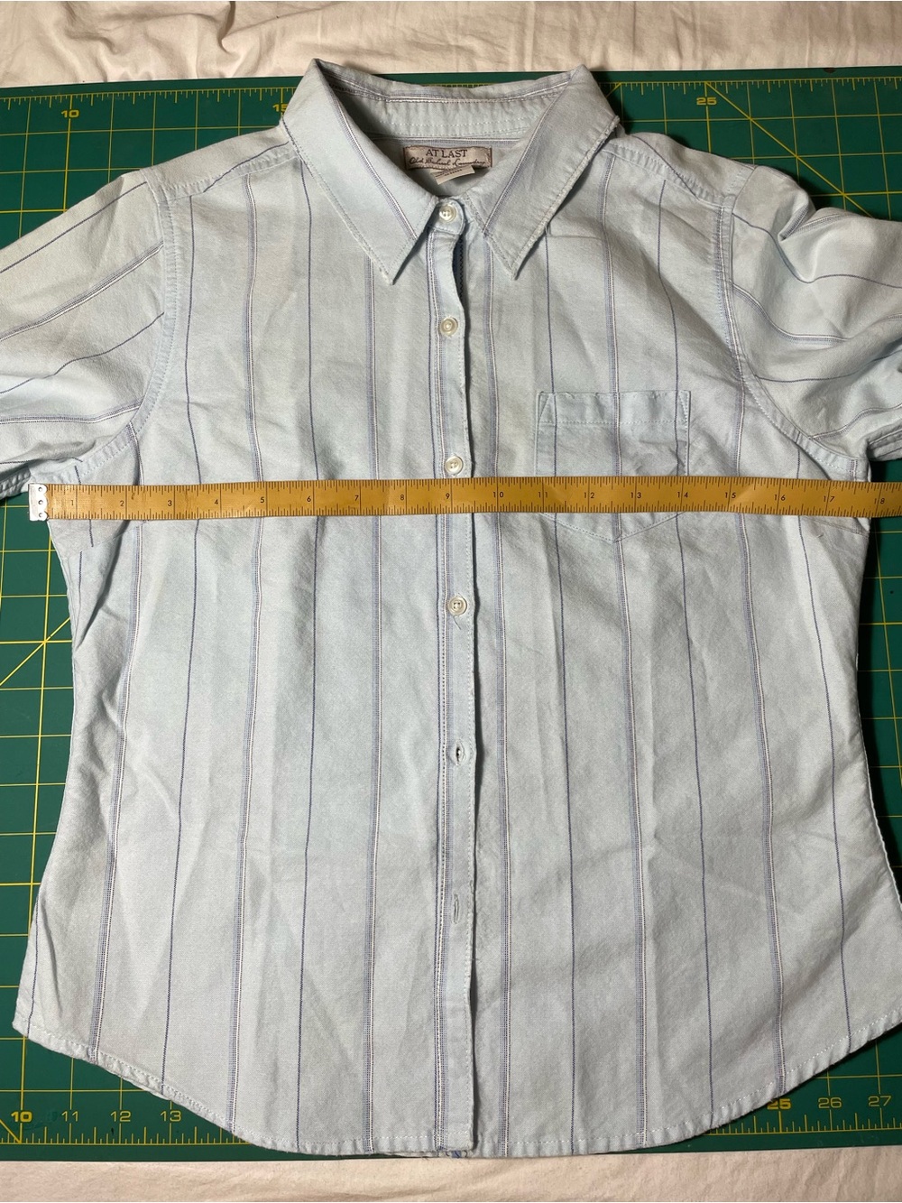 Light Blue Striped Button-Up Shirt